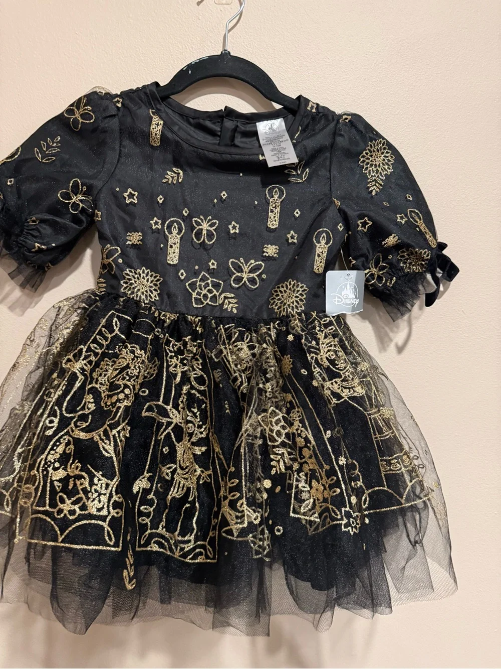 🧨Disney Encanto Elegant Black and Gold Sparkle Tulle elegant Costume Dress